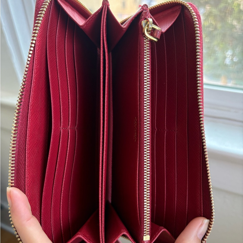 PRADA Red Saffiano Leather Wallet - Picture 5 of 11